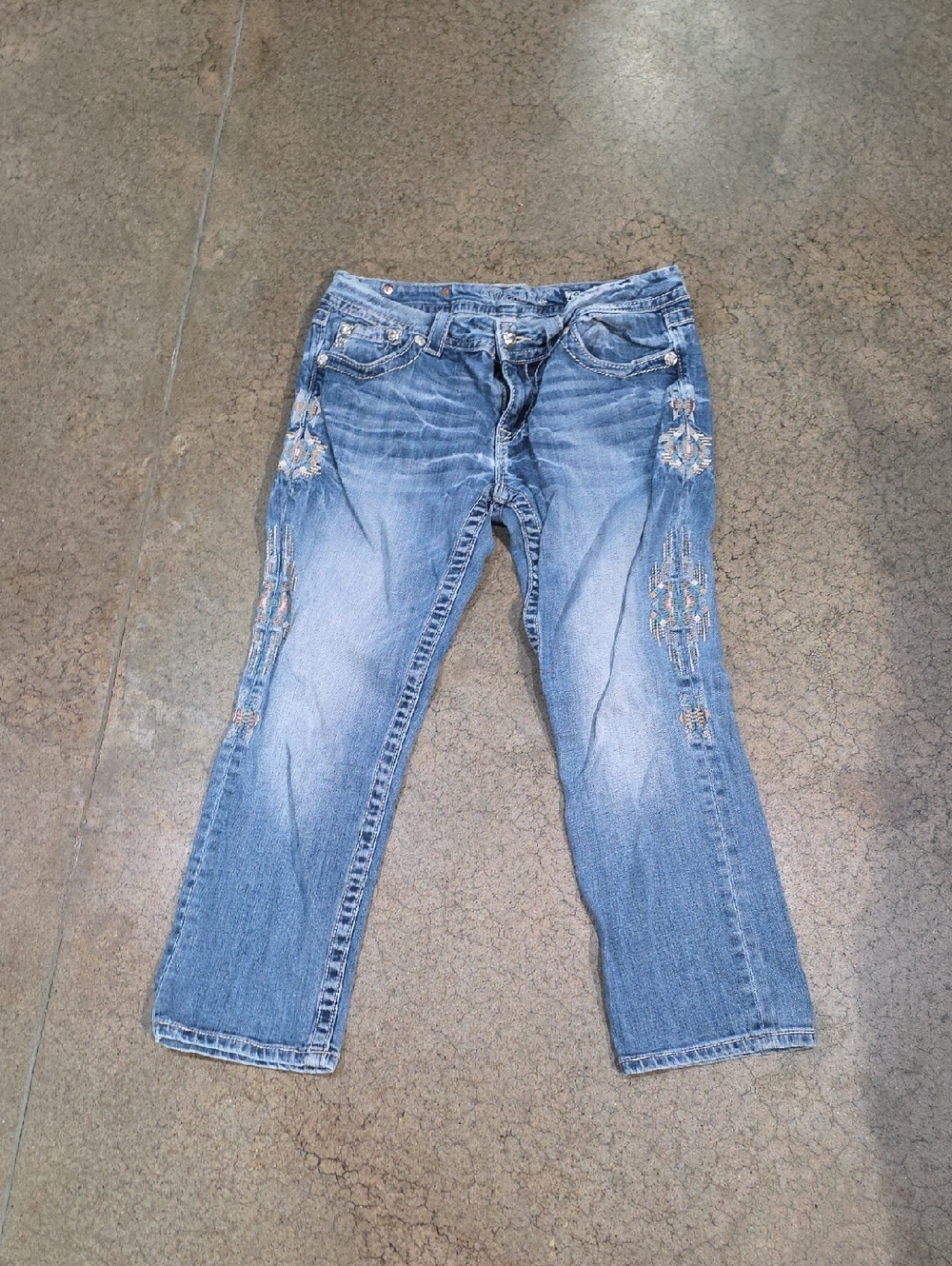 Miss Me Embroidered Light Blue Women's Jeans